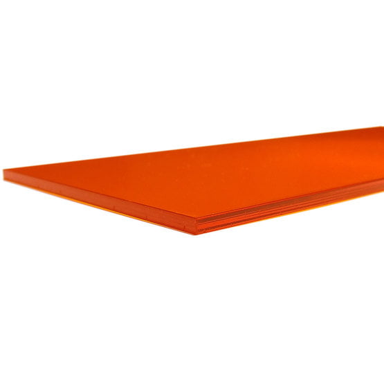 Cut edges - Transparent orange Plexiglass for laser cutting