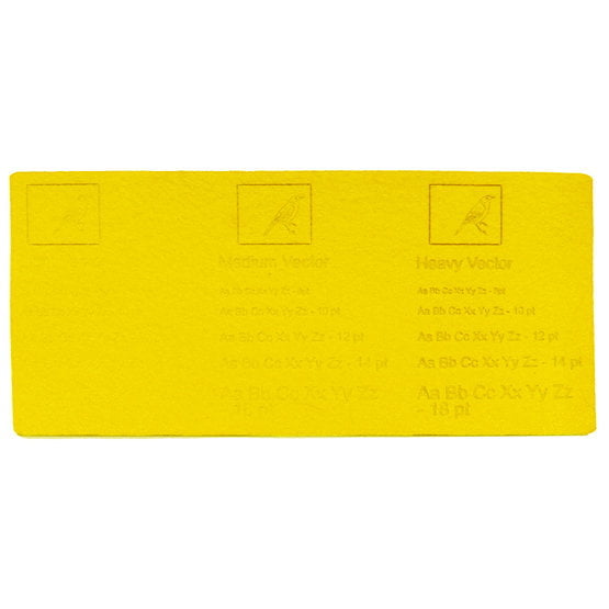 Engraving example - yellow felt for laser cutting