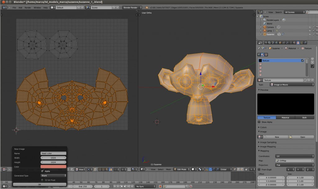 Modeling guide for 3D color printing in Blender