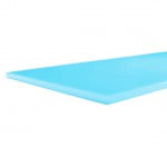 Plexiglas baby blue opalino - esempio di taglio