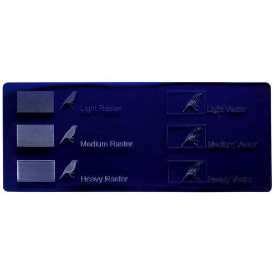 Acrilico blu notte - esempi di incisione laser