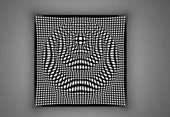 Mostra lampade in taglio laser plexiglass nero | Vectorealism