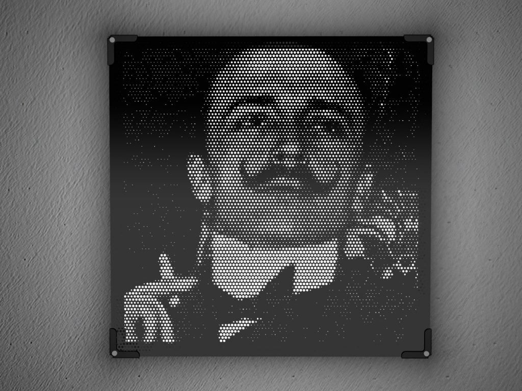 Artistic lamp in black plexiglass Vectorealism