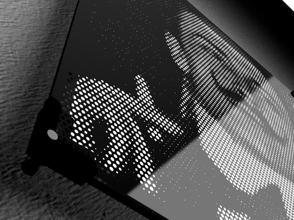 Lamp in black acrylic laser cutting Vectorealism