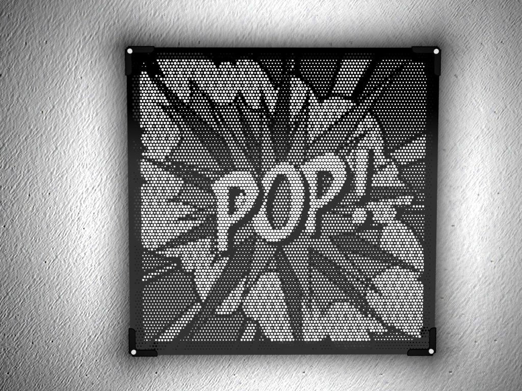 Wall art in laser cut black plexiglass Vectorealism
