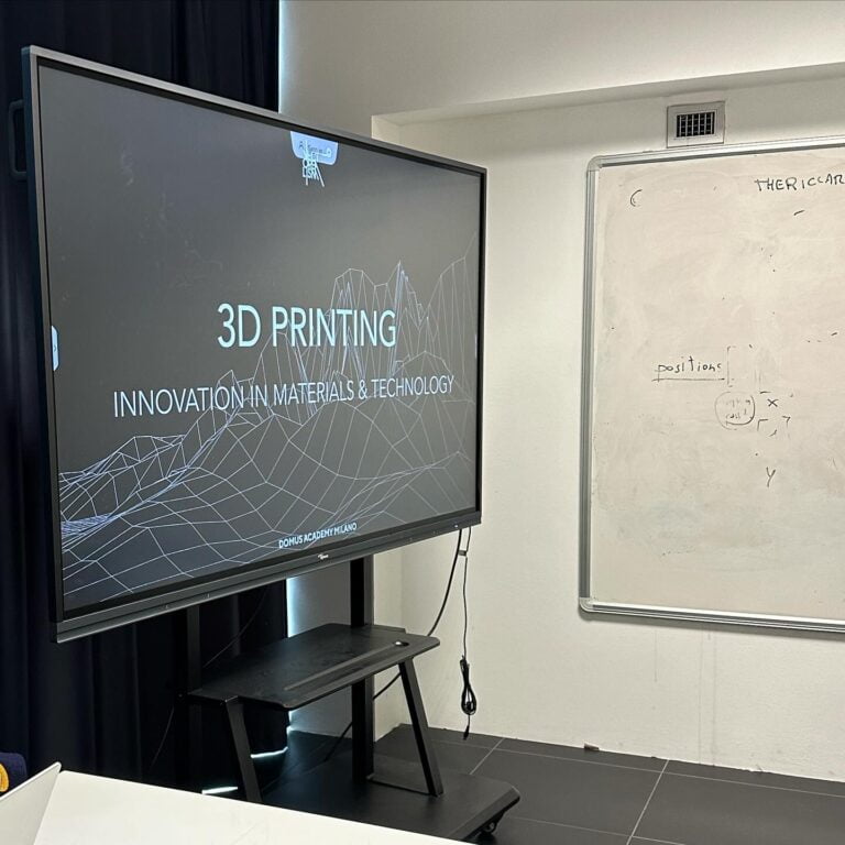 Cours d'impression 3D Innovation dans les matériaux BA Domus Academy