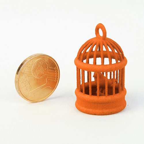 3D printing with orange plastic (nylon sls)
