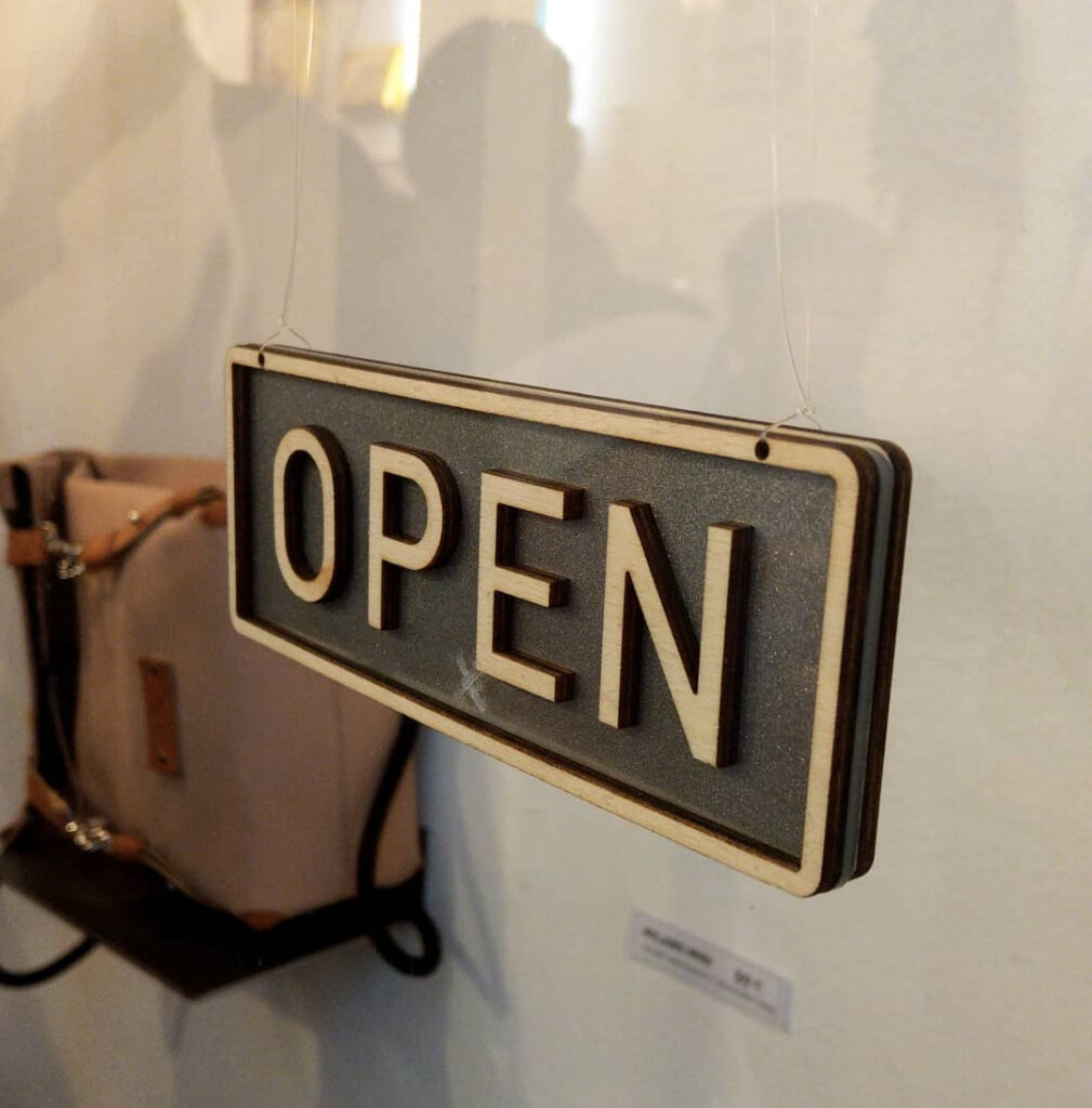 Open sign for shop